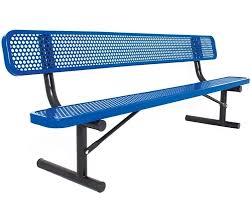6' perforated steel bench - Installed
