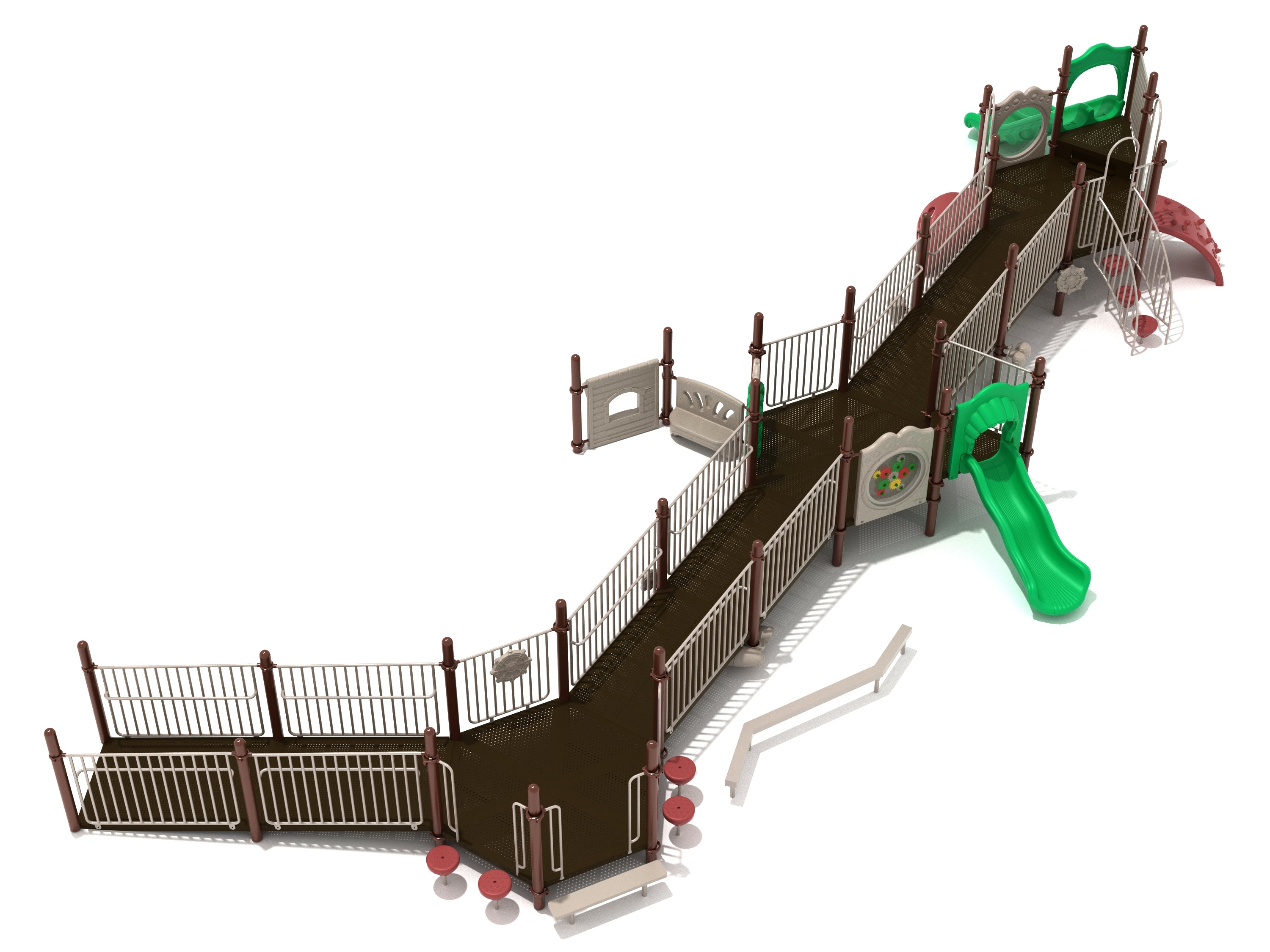 Long Trek  FULLY ACCESSIBLE Commercial Steel Play System - INSTALLED
