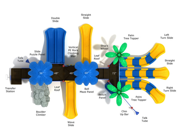 Coral Beach Commercial Steel Play System - INSTALLED