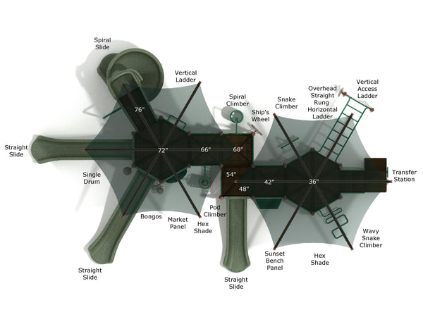 Hidden Beach Commercial Steel Play System - INSTALLED