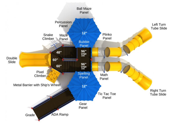 Lookout Mount FULLY ACCESSIBLE Commercial Steel Play System - INSTALLED
