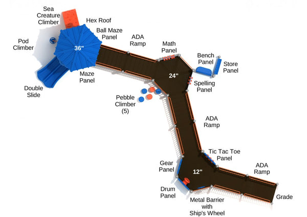 Cabana Cove FULLY ACCESSIBLE Commercial Steel Play System - INSTALLED