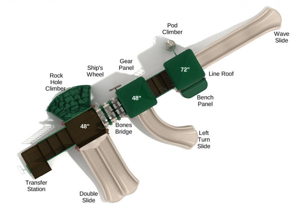 Adventure Trek Commercial Steel Play System - INSTALLED