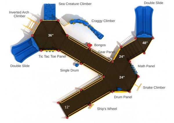 Summit Overlook FULLY ACCESSIBLE Commercial Steel Play System - INSTALLED