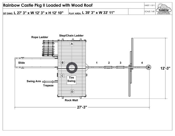 Rainbow Castle Pkg II Loaded with Wood Roof (17C)