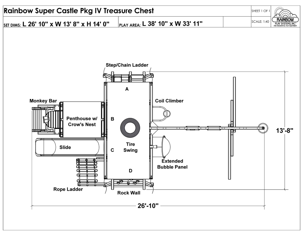 Rainbow Super Castle Pkg IV Treasure Chest (18F)