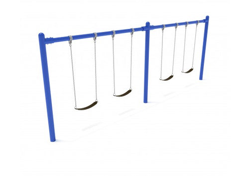 4 Position Single Post Commercial Steel Swing Beam- Installed