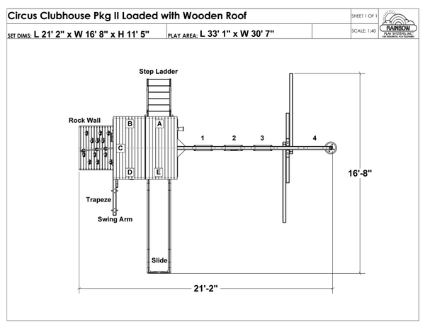 Circus Clubhouse Pkg II with Wooden Roof (29D)- Reg Sale $4549