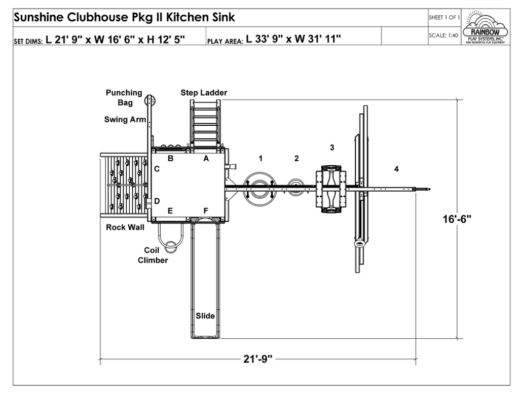 Sunshine Club Pkg II Kitchen Sink (33E)