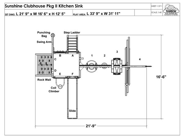Sunshine Club Pkg II Kitchen Sink (33E)