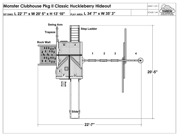 Monster Clubhouse Pkg II Classic Huckleberry Hideout (43H)