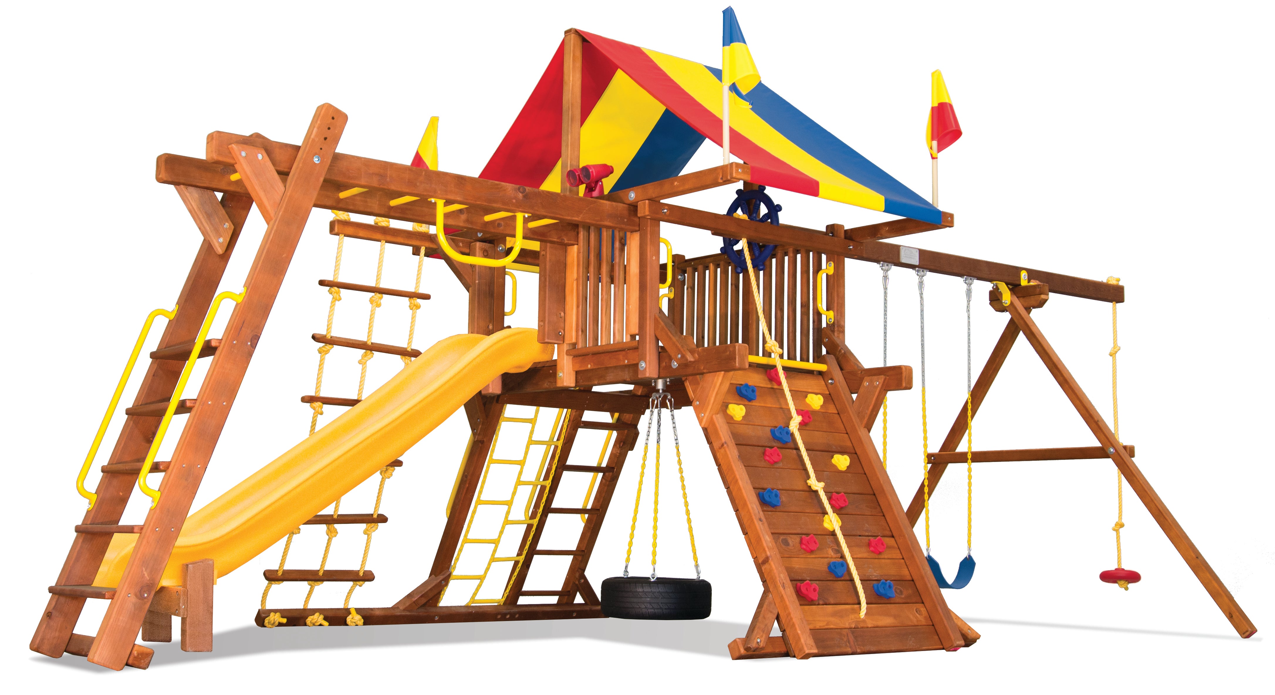 Rainbow Play: Backyard Wooden Playsets & Swing Sets