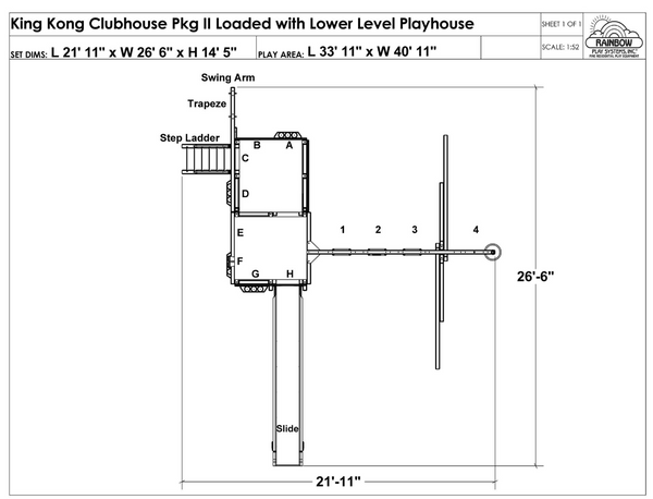 King Kong Clubhouse Pkg II with Playhouse (45C)