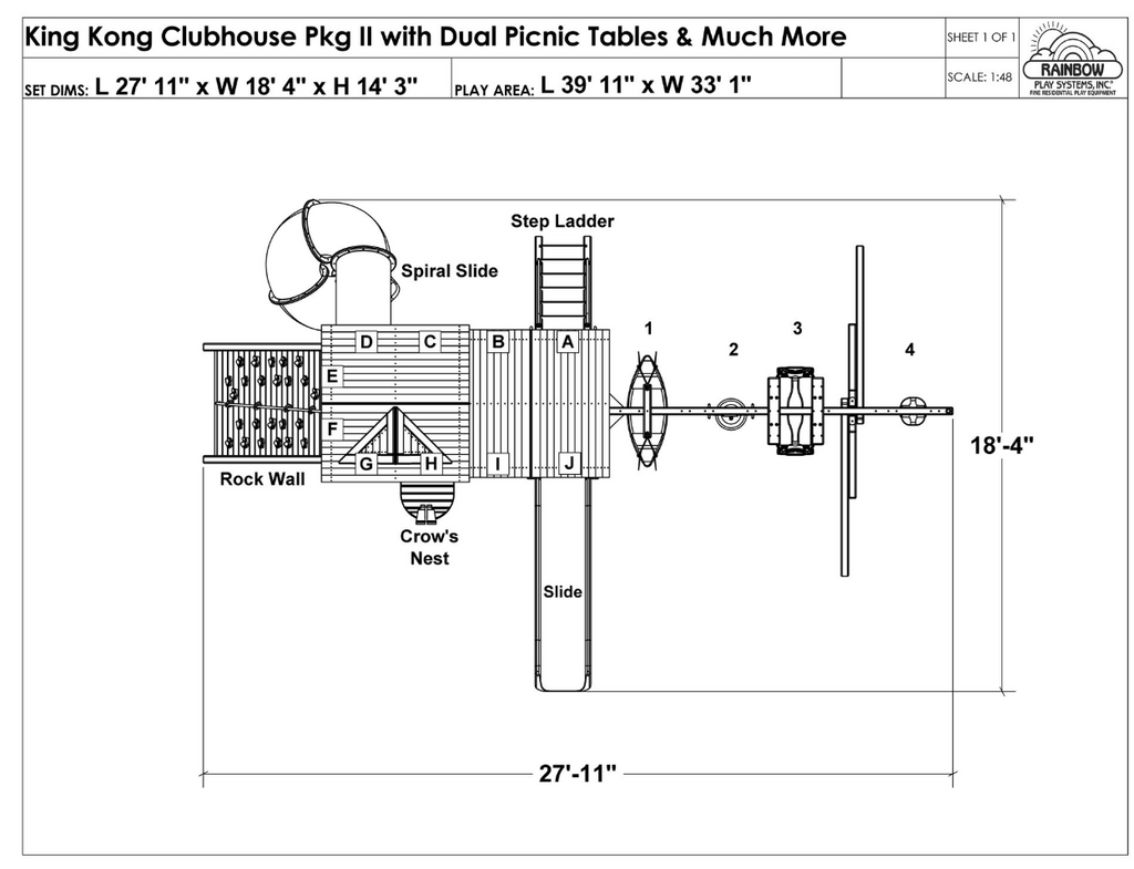 King Kong Clubhouse Pkg II w/ Party Table and More (45E)