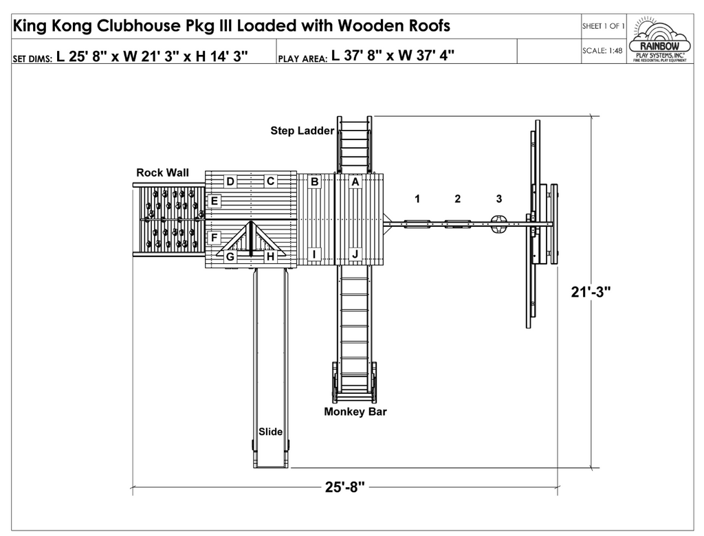 King Kong Base Clubhouse Pkg III with Wood Roofs (47H)