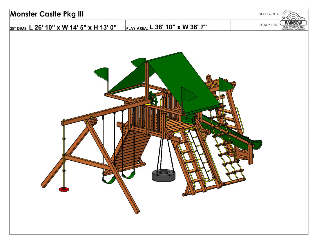 Monster Castle Pkg III Forest Green & Loaded (21E)