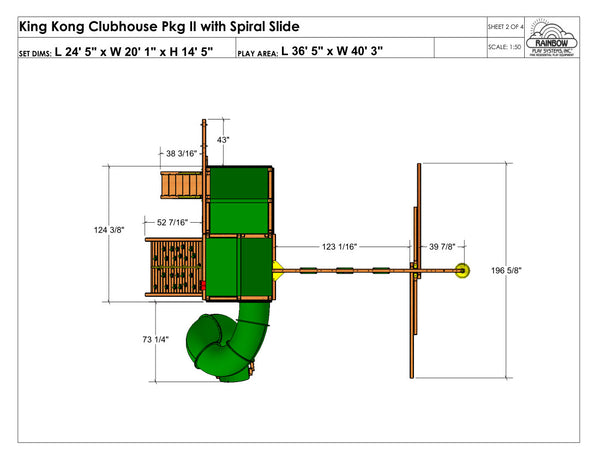 King Kong Clubhouse Pkg II with 360 Spiral Slide (45B )
