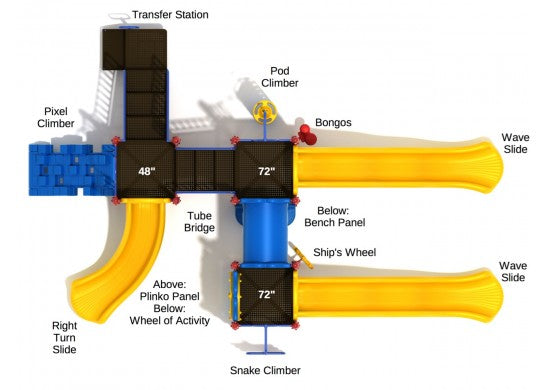Great Heights Commercial Steel Play System - INSTALLED