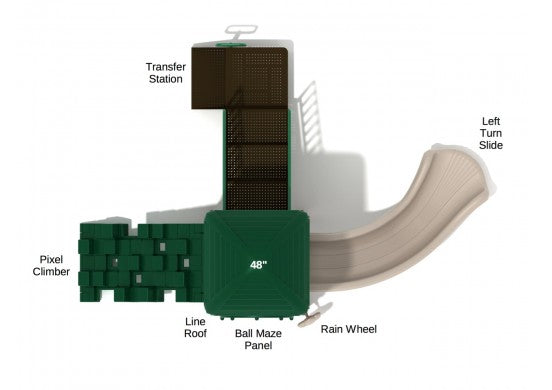 Pixelated Commercial Steel Play System - INSTALLED