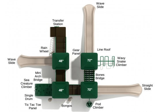 Quad Towers Commercial Steel Play System - INSTALLED
