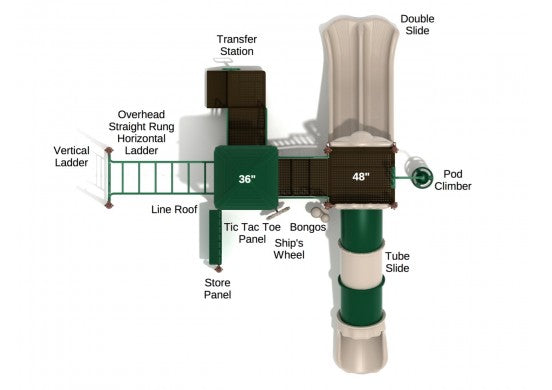 Split Decision Commercial Steel Play System - INSTALLED