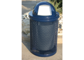 Punched metal trash can with Dome lid -  Installed