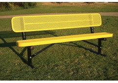 6' perforated steel bench  -  Installed