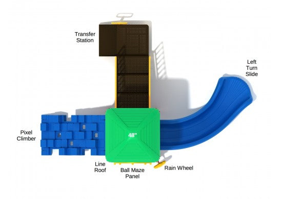 Pixelated Commercial Steel Play System - INSTALLED